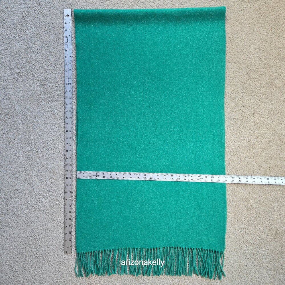 Cashmere Fringe Scarf Kelly Green Thick Soft